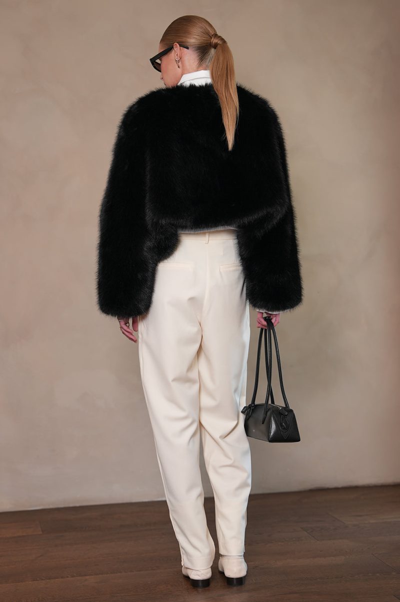 Lucienne Faux Fur Sweater - Black - Image 3