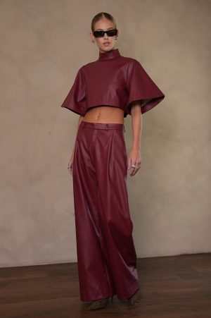 Mara Faux Leather Top