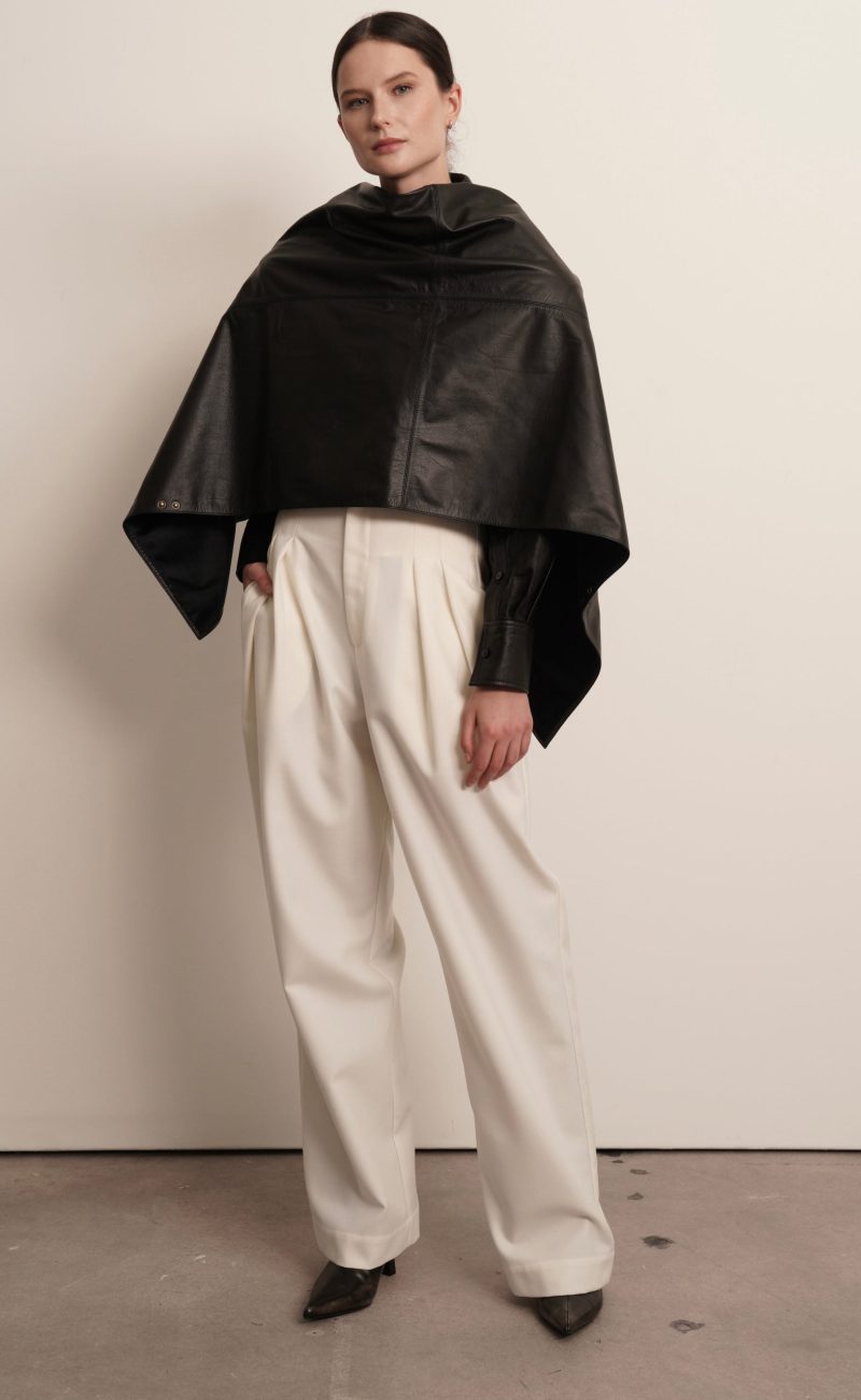 Leather Cape Scarf - Image 6