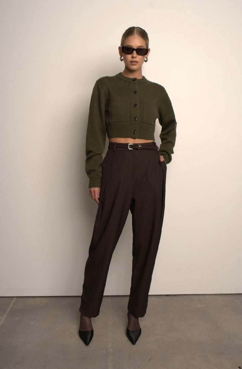 Antonella Crop Cardigan - Forest - Image 3