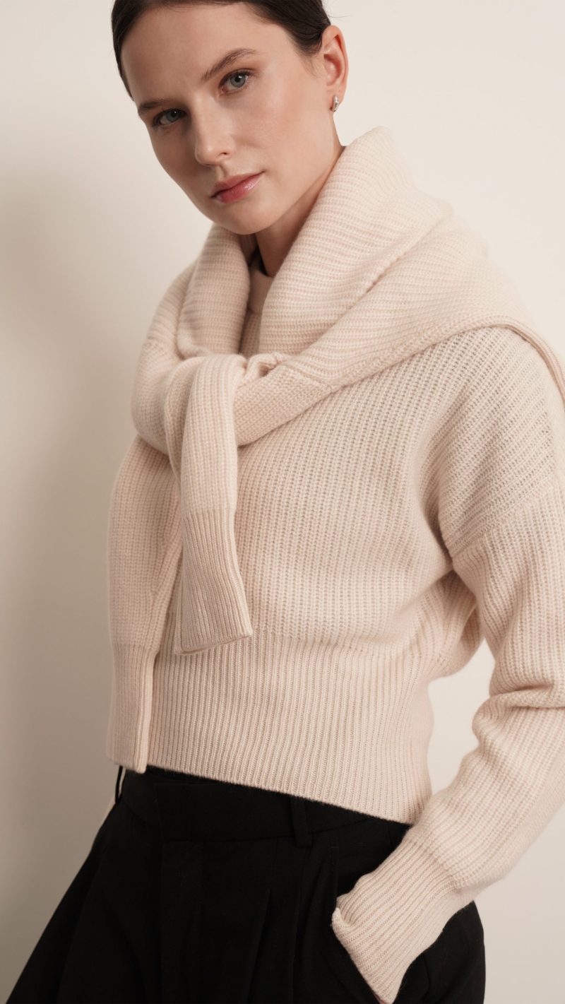 Cashmere Crewneck Pullover - Bone - Image 2