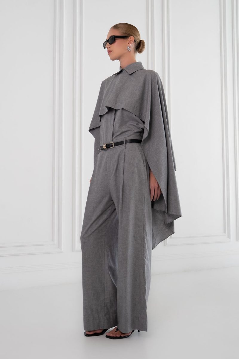 Lowe Cape Shirt - Gray - Image 5