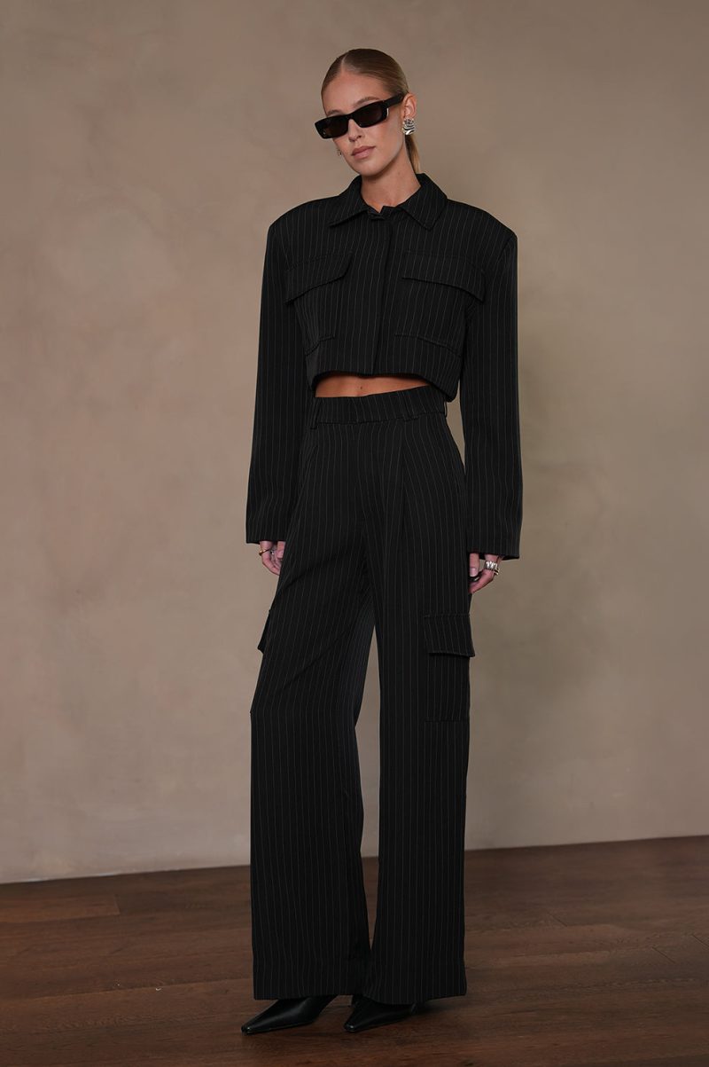 Clarice Crop Jacket - Stripe - Image 4