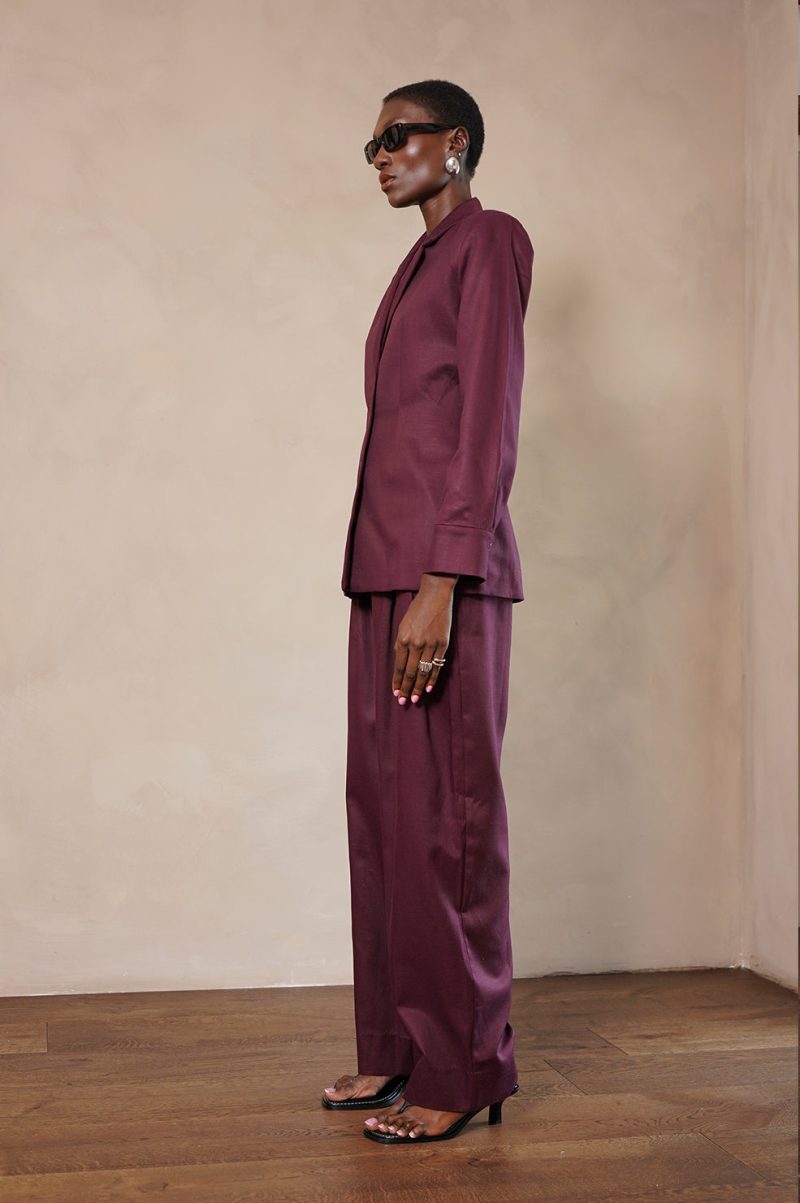 Delphine Trousers - Plum - Image 2