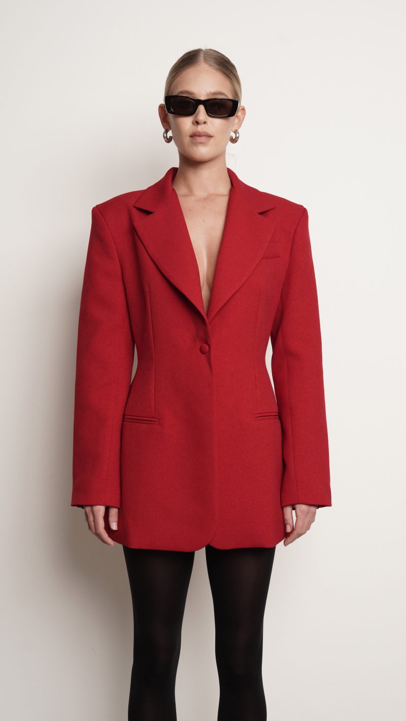 Daniela Blazer Dress - Red - Image 2