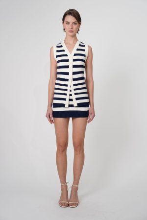 Katie Knit Vest - Stripes