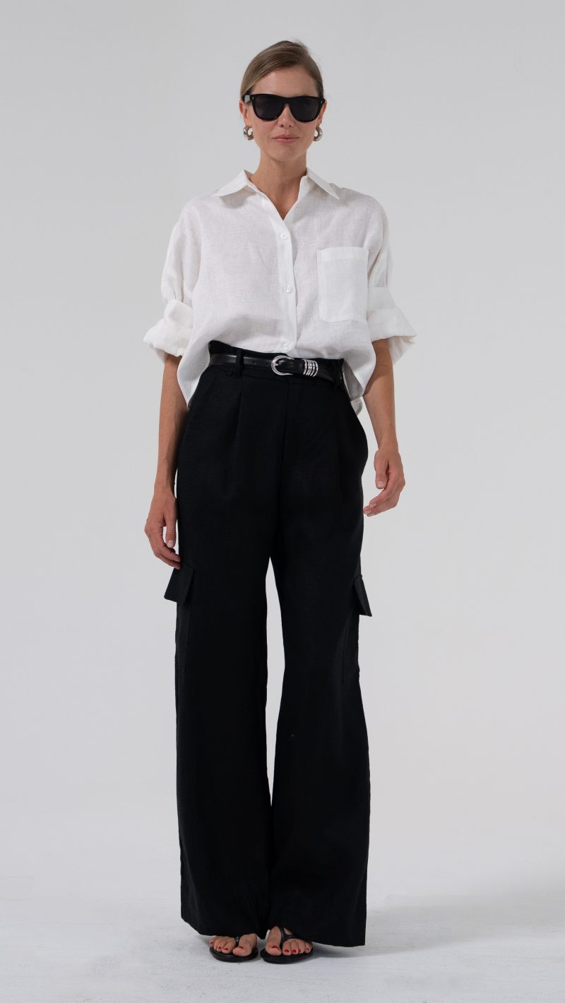 Monica Cargo Linen Pants