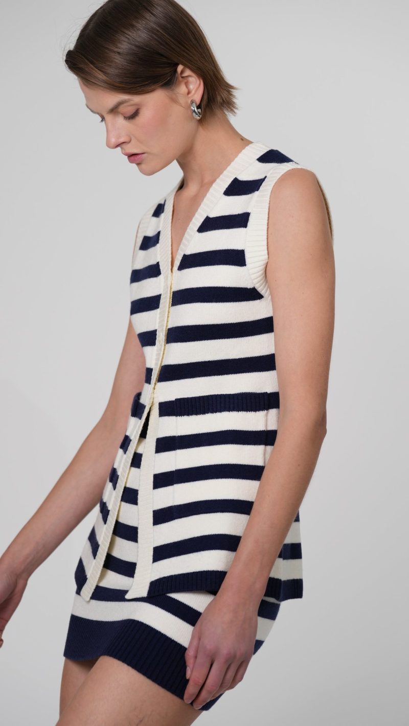 Katie Knit Vest - Stripes - Image 2