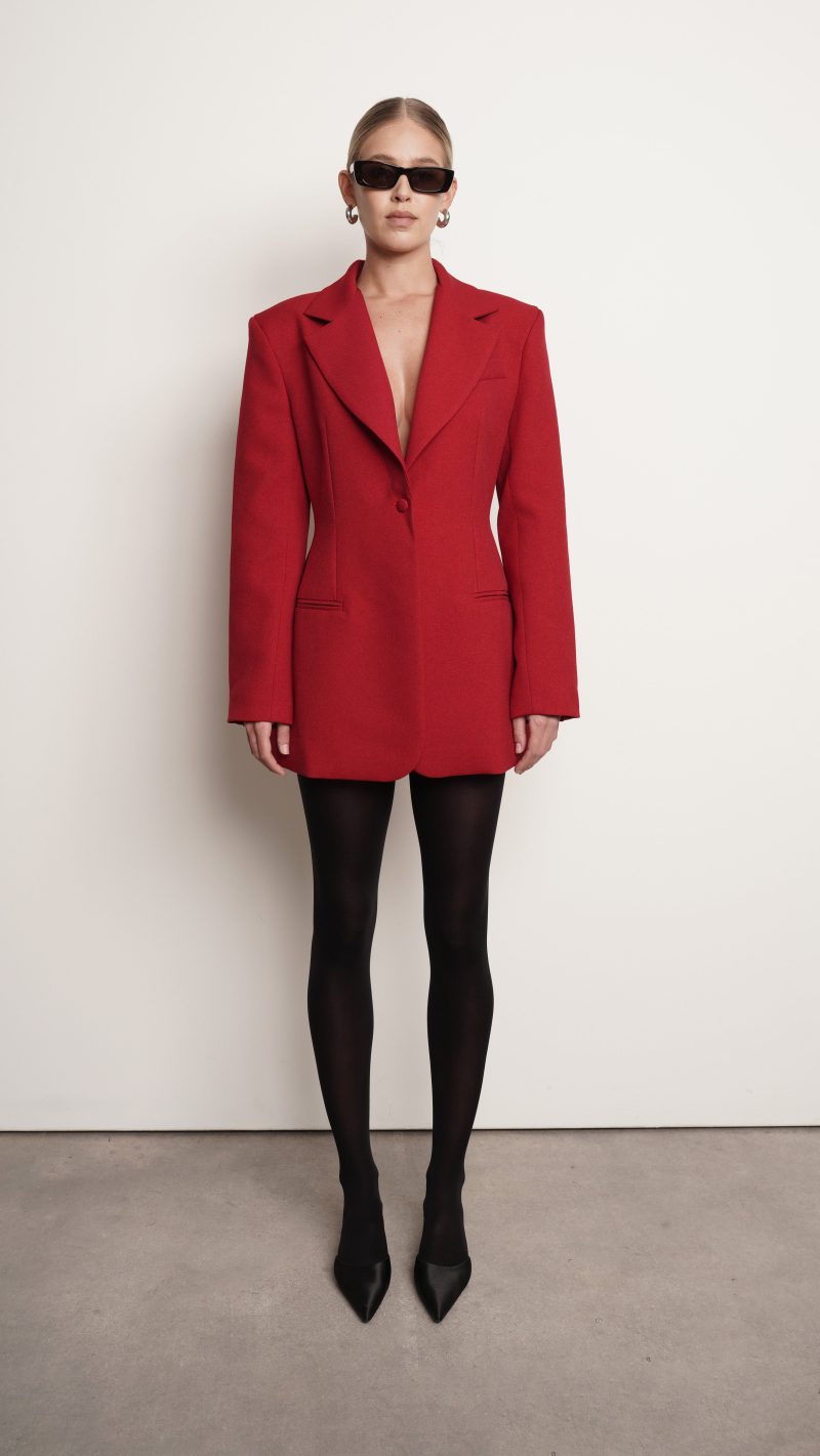 Daniela Blazer Dress - Red - Image 4