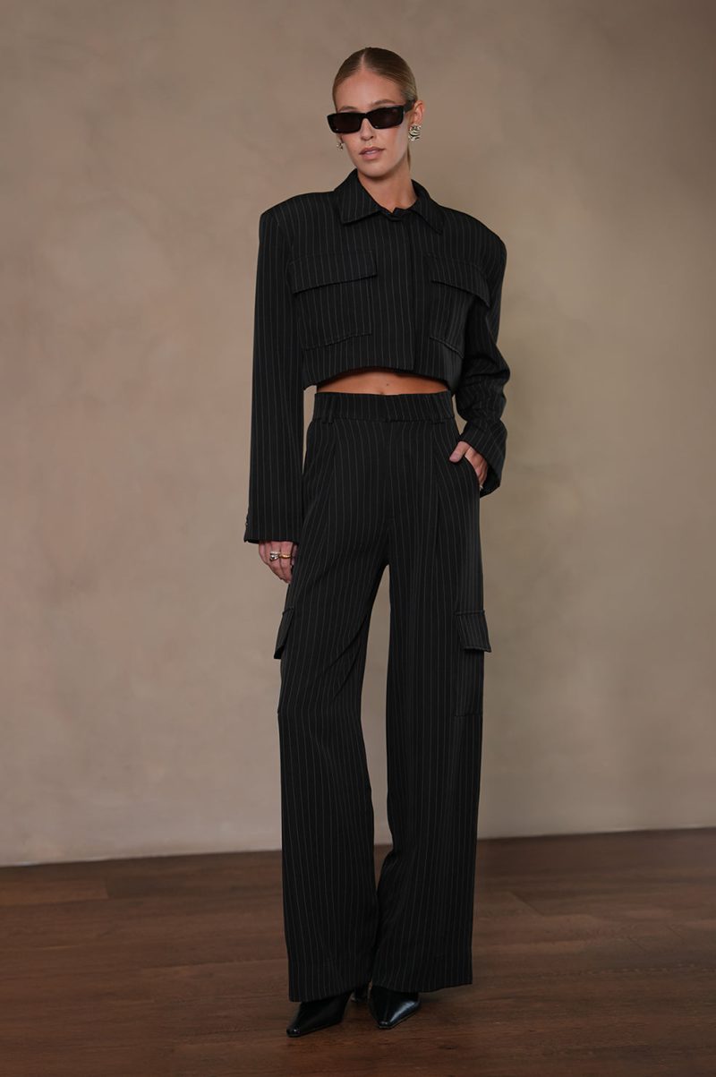 Clarice Crop Jacket - Stripe - Image 3