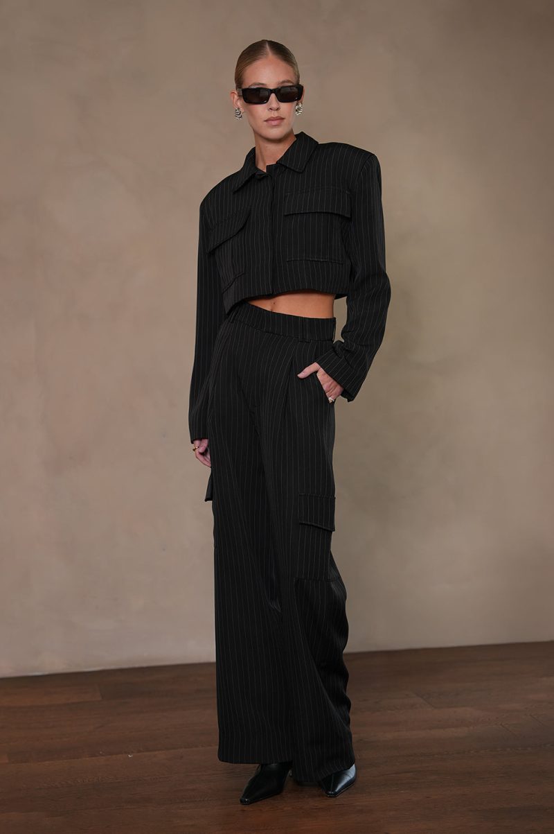 Clarice Crop Jacket - Stripe - Image 2