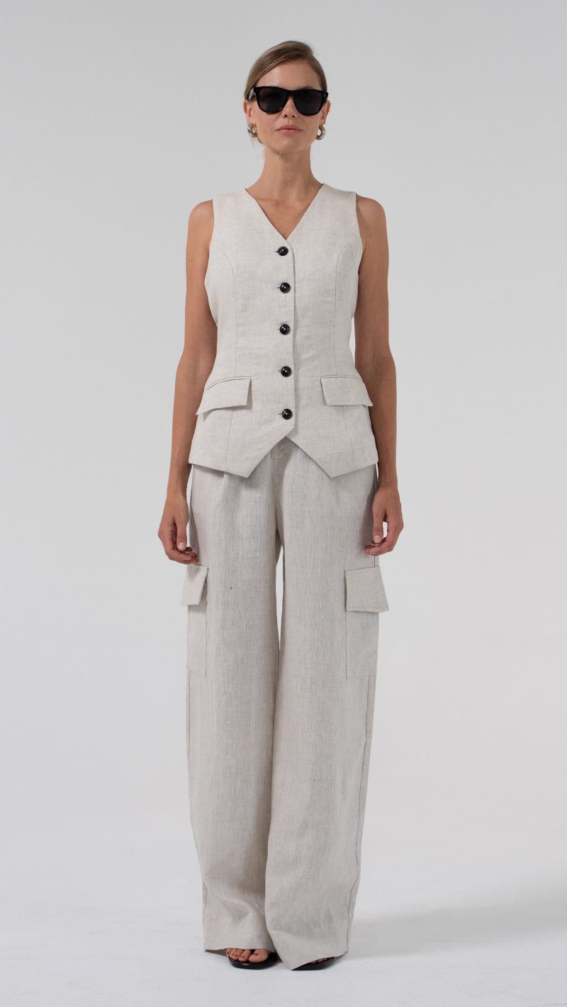 Monica Cargo Linen Pants - Image 4