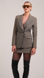 Malene Blazer - Plaid Brown