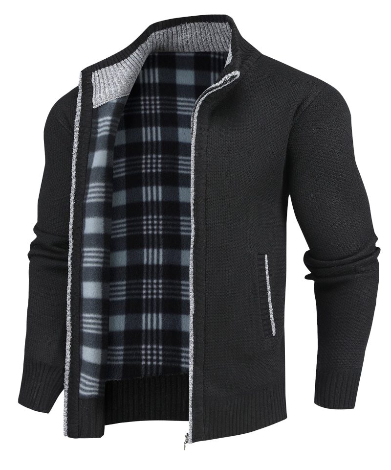 Flannel-Lined Full-Zip Sweater (5 Designs) - Image 2