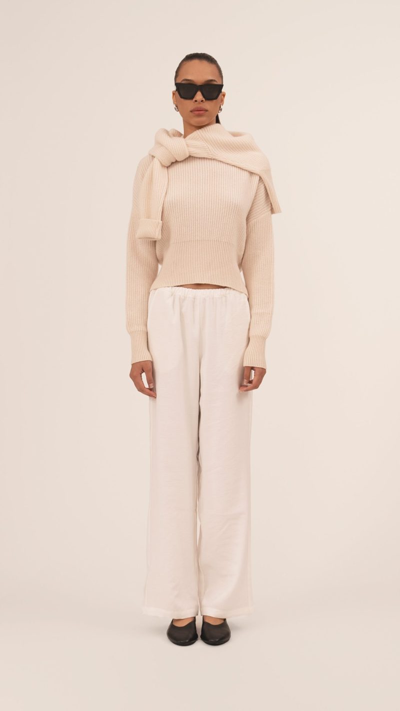 Cashmere Crewneck Pullover - Bone - Image 4