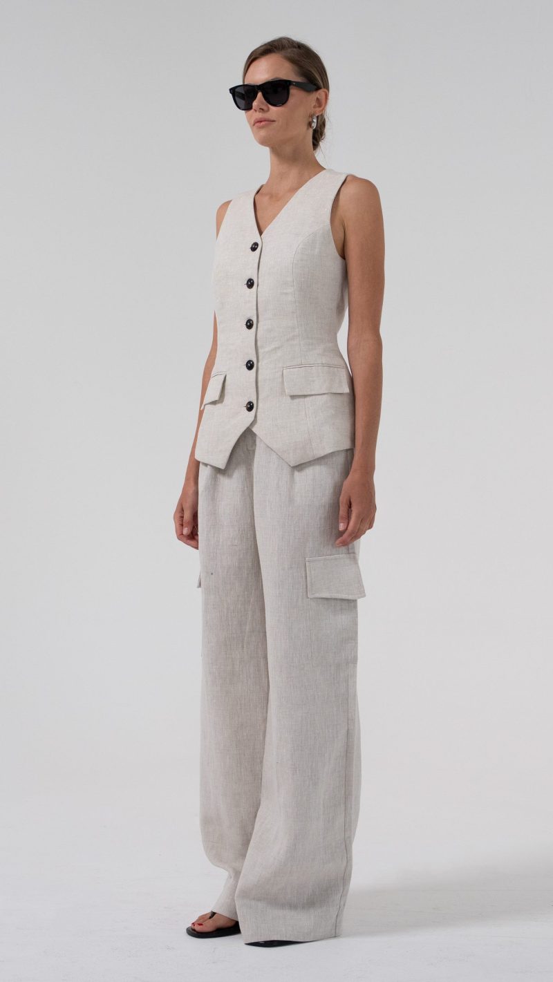 Monica Cargo Linen Pants - Image 2