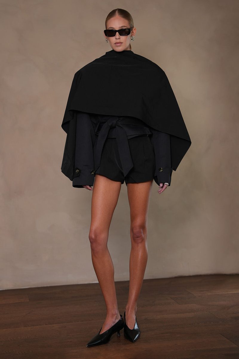 Celina Trench Jacket - Black - Image 3