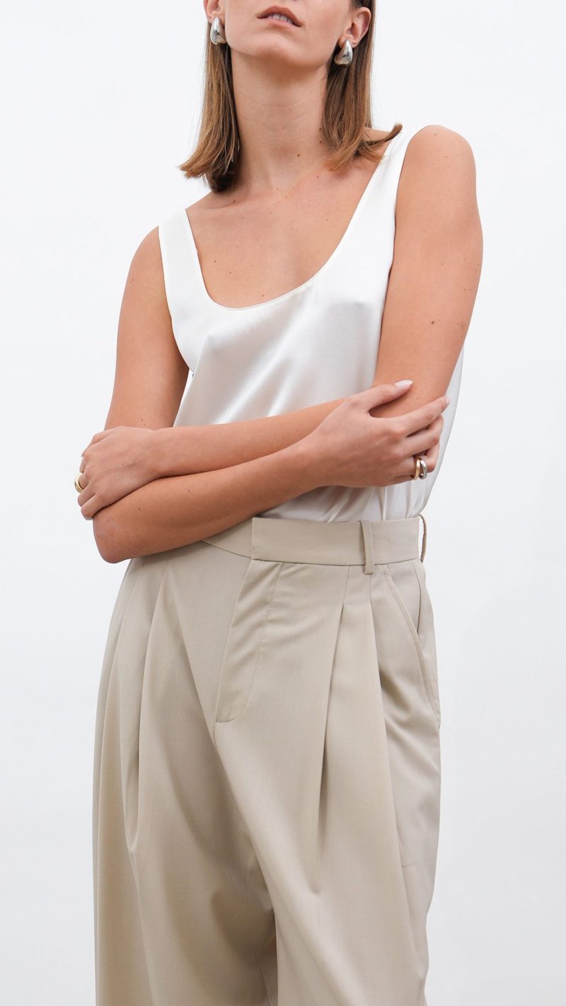 Isola Silk Cami - Off White - Image 10