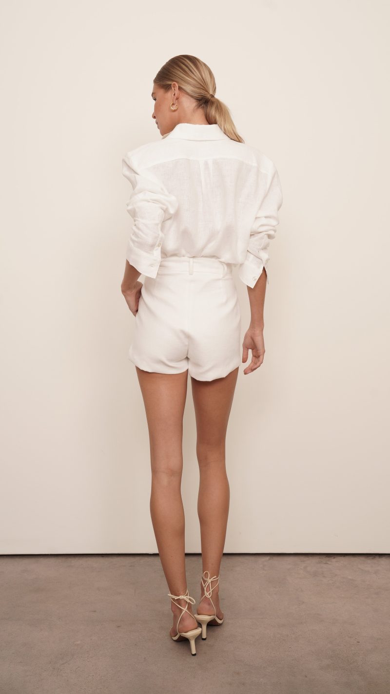 Cami Linen Shorts - White - Image 2