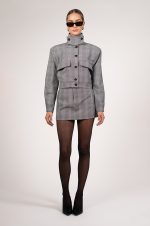 Phoebe Bomber Jacket - Plaid Grey
