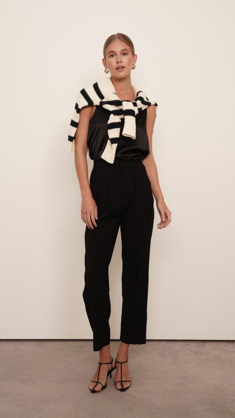 Mia Cotton Sweater - Navy Stripes - Image 6