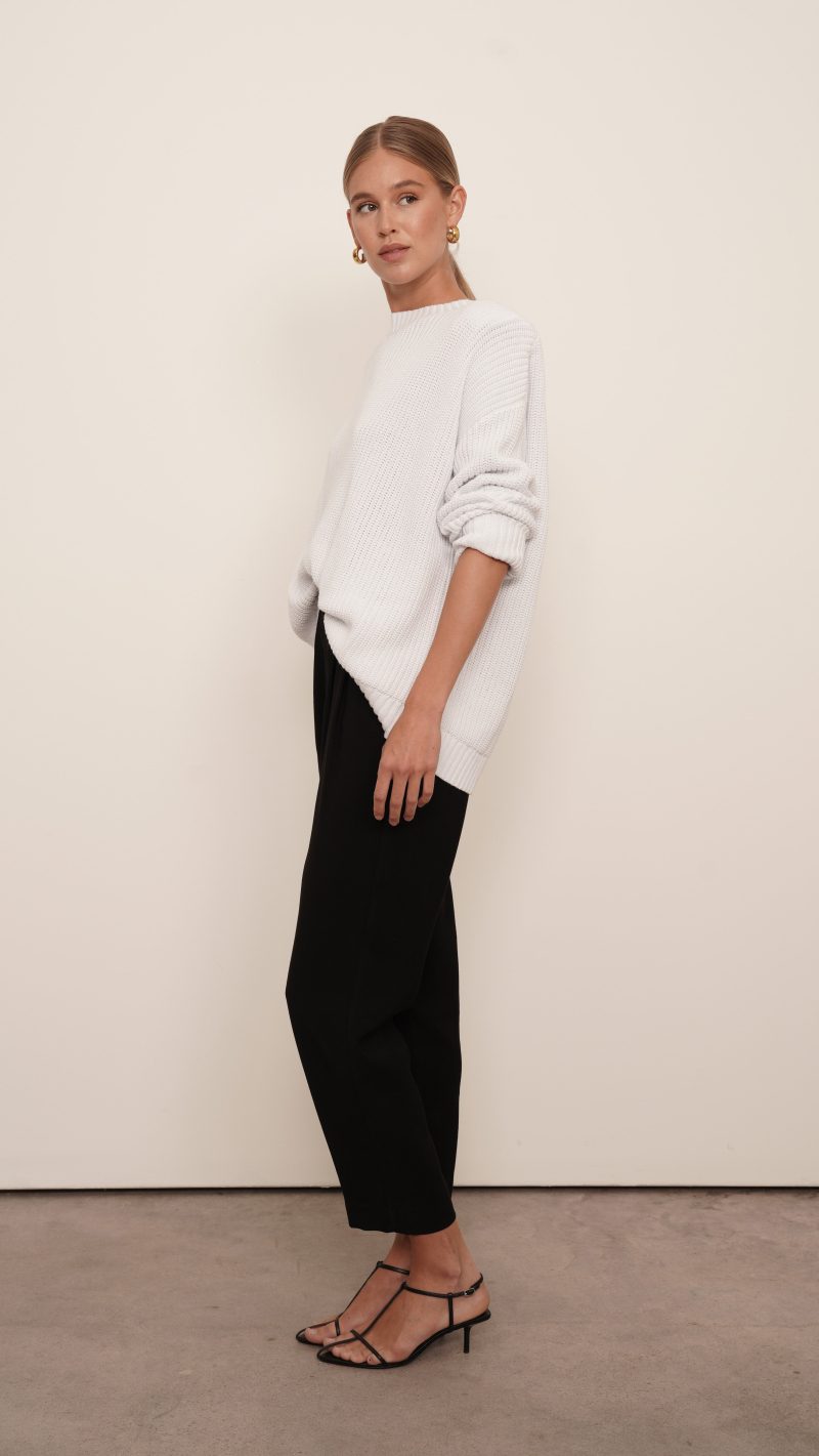 Mia Cotton Sweater - Sky White - Image 4