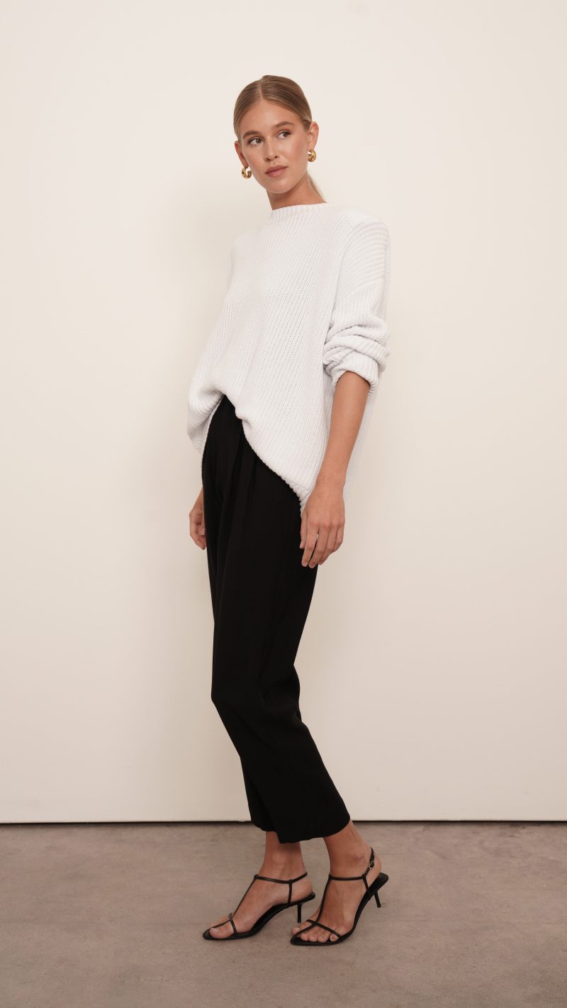 Mia Cotton Sweater - Sky White - Image 2