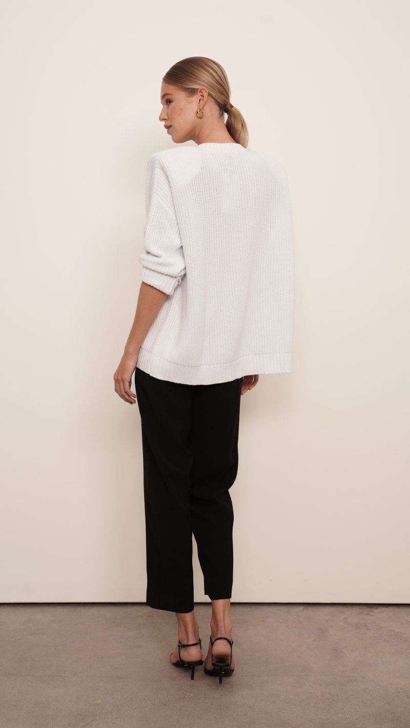 Mia Cotton Sweater - Sky White - Image 3