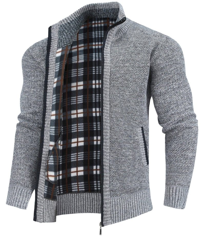 Flannel-Lined Full-Zip Sweater (5 Designs) - Image 3