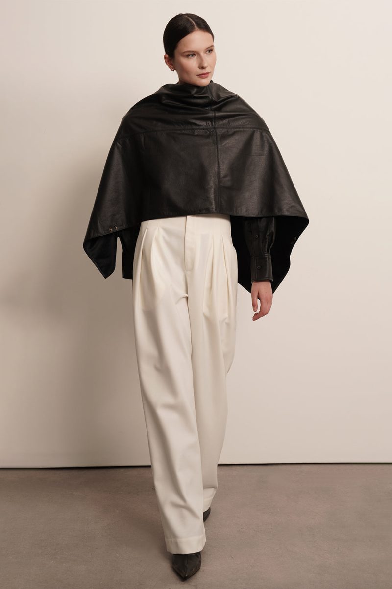 Leather Cape Scarf - Image 4