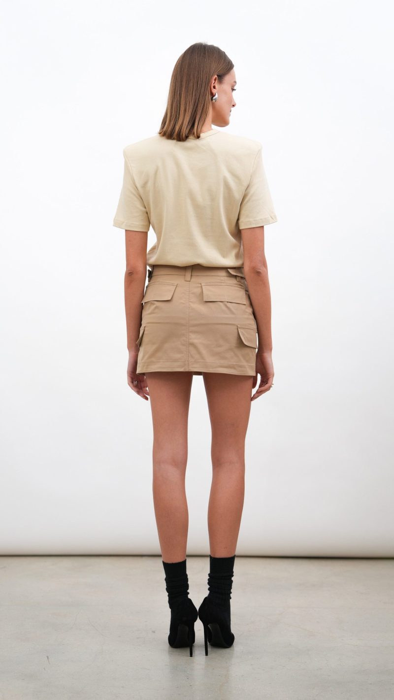 Shoulder Pad Tee - Camel - Image 4