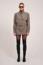 Phoebe Bomber Jacket - Plaid Brown