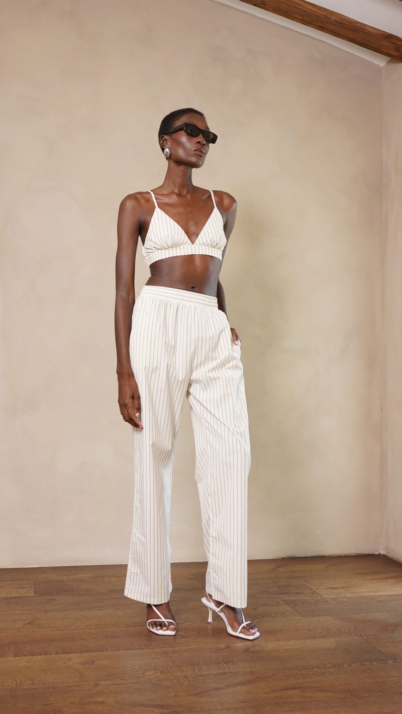 Ines Pants - Ivory/Camel