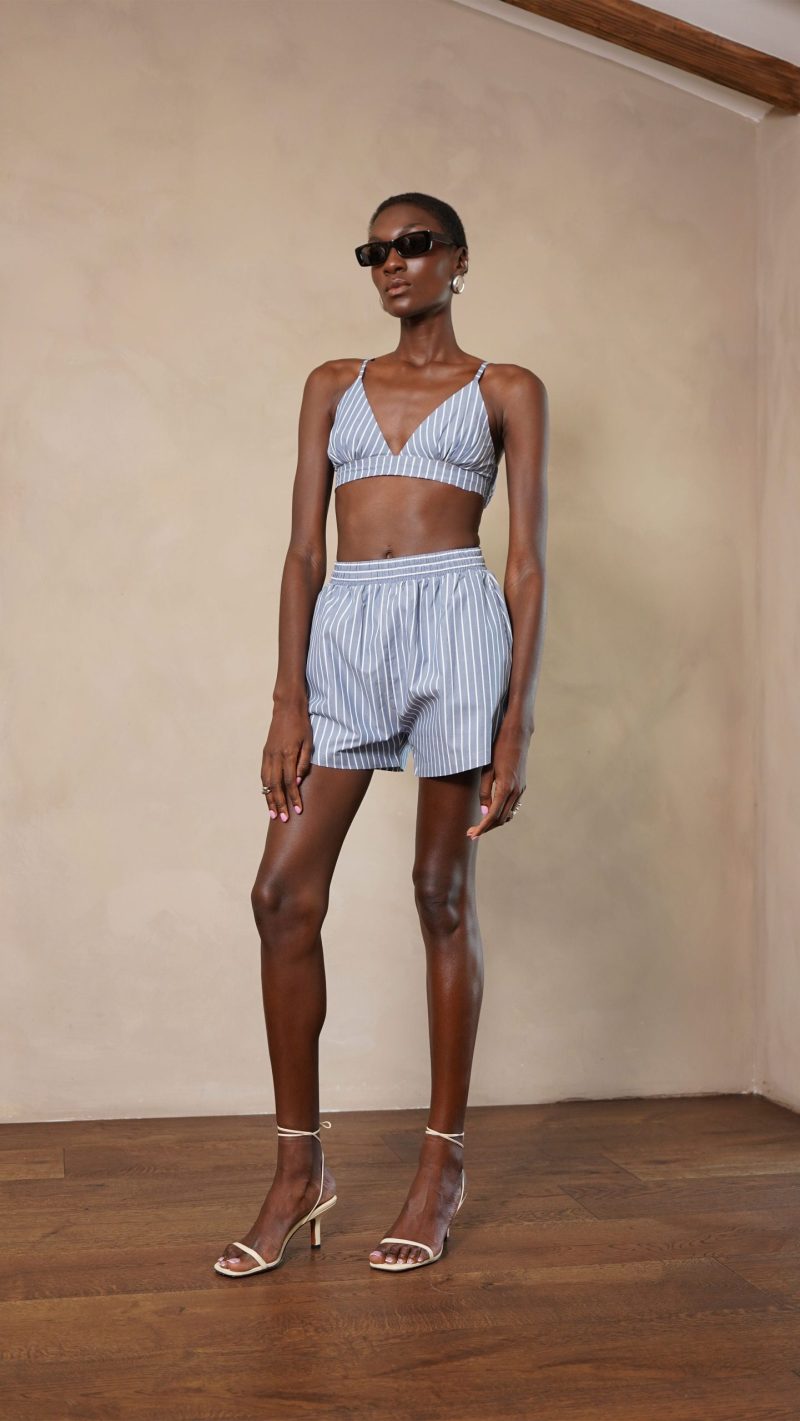 Bria Bralette- Blue/White - Image 4
