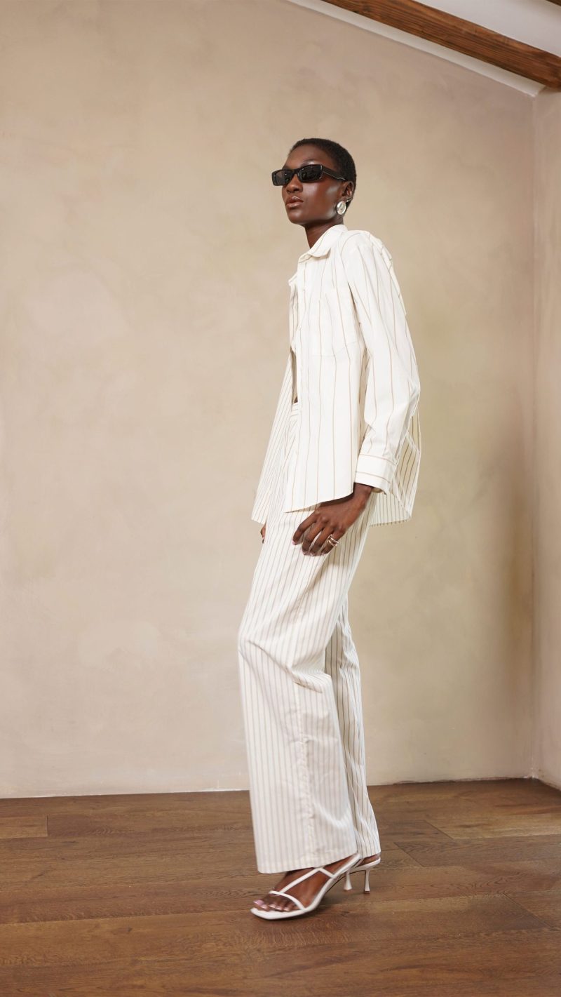 Nina Shirt - Ivory/Camel - Image 8