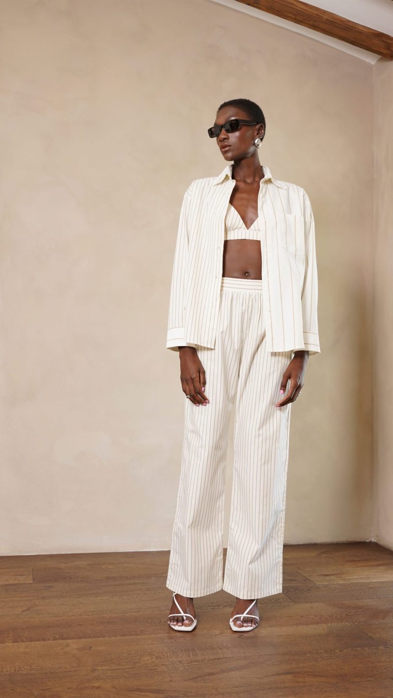 Nina Shirt - Ivory/Camel - Image 6