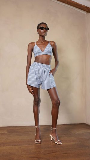 Bria Bralette- Blue/White