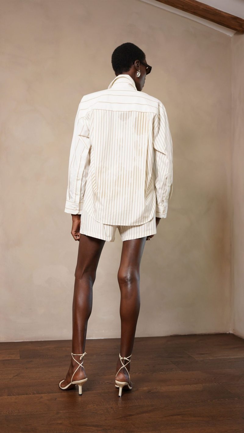 Nina Shirt - Ivory/Camel - Image 5