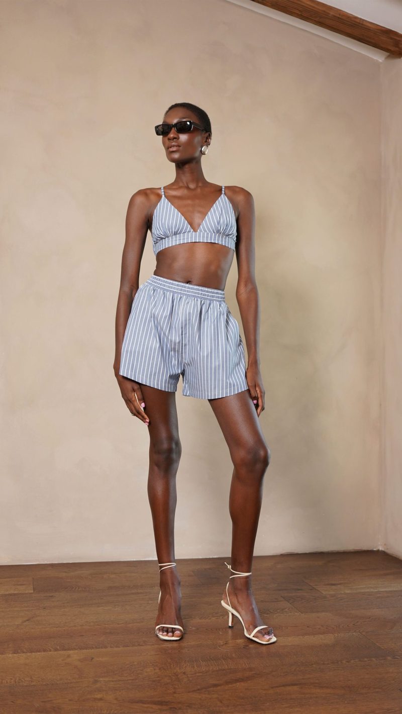 Bria Bralette- Blue/White - Image 3