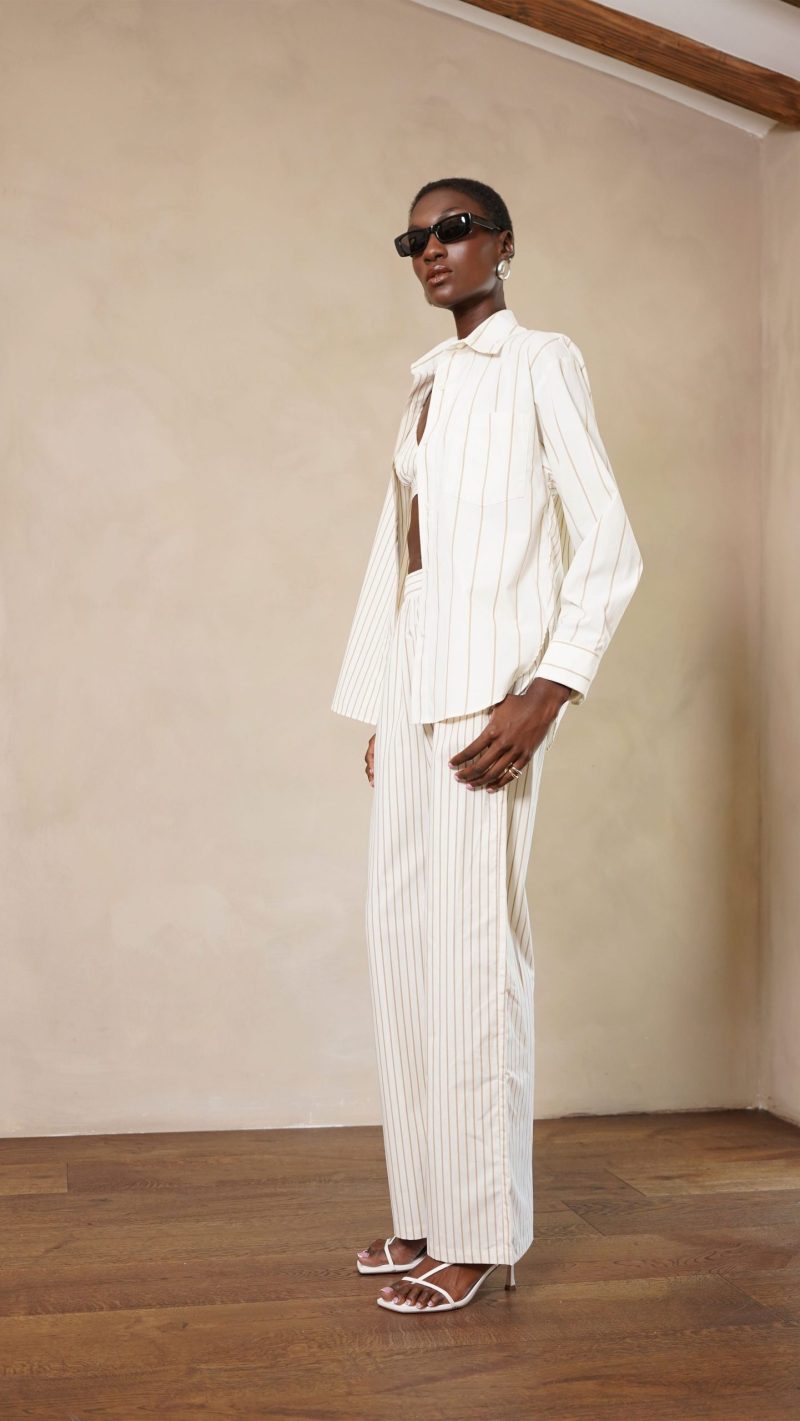 Nina Shirt - Ivory/Camel - Image 7