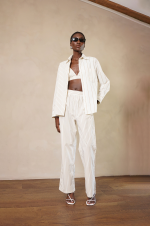 Nina Shirt - Ivory/Camel