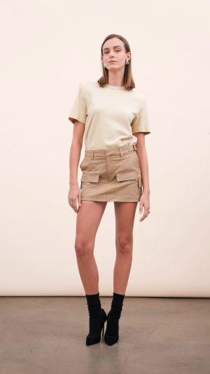 Shoulder Pad Tee - Camel