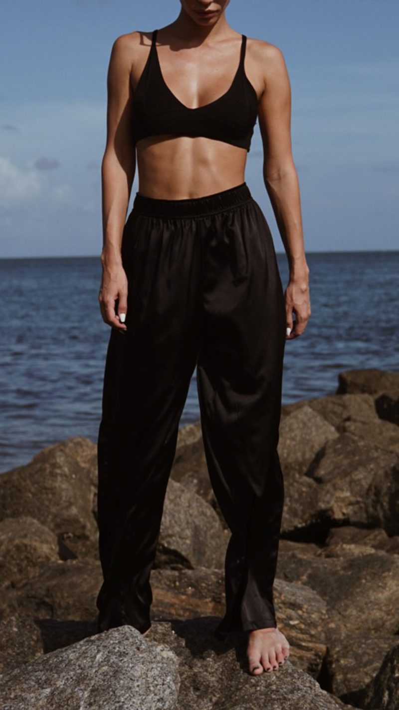 Silk Pants - Black - Image 2